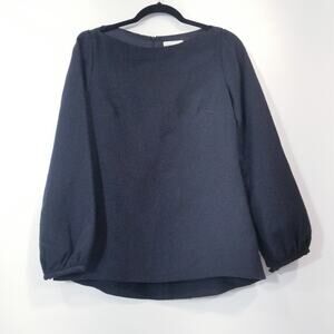 Charlotte Brody New York Black Blouse Boatneck Long Sleeves